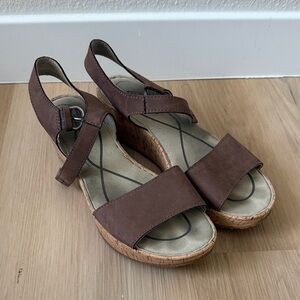 Eddie Bauer Kara suede and cork wedge sandals